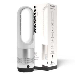 8 Speed Powersonic Bladeless Fan 220/230v in White/Silver - Image 2