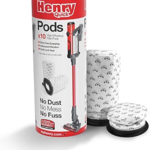 NQ100 Cordless Stick Pod Vacuum Cleaner Filter Bags (Pack of 10) - Made To Fit Numatic Henry Quick & Hetty Quick Models -